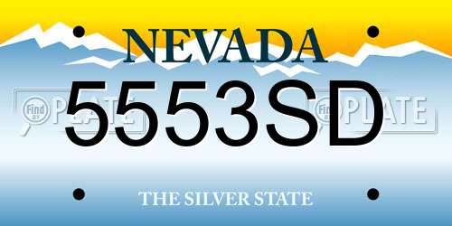 5553SD Nevada License Plate