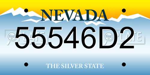 55546D2 Nevada License Plate