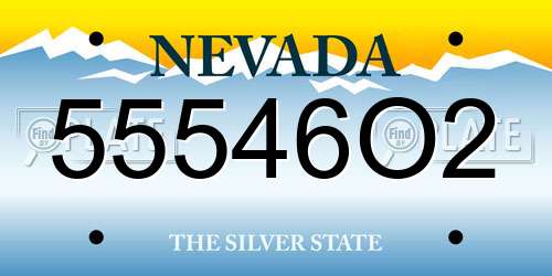 55546O2 Nevada License Plate