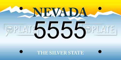 5555 Nevada License Plate