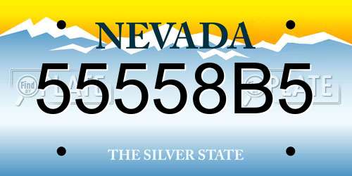 55558B5 Nevada License Plate