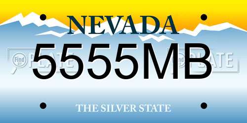 5555MB Nevada License Plate