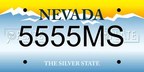 5555MS Nevada License Plate