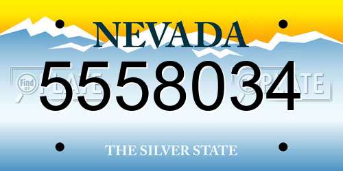 5558034 Nevada License Plate