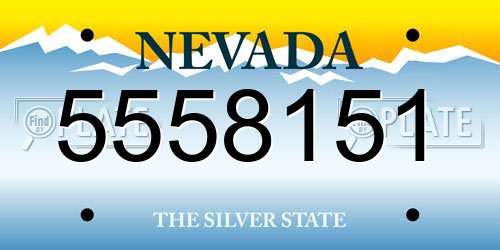 5558151 Nevada License Plate