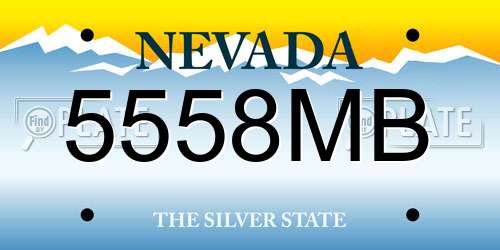 5558MB Nevada License Plate