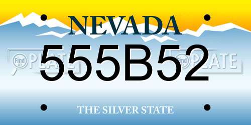 555B52 Nevada License Plate