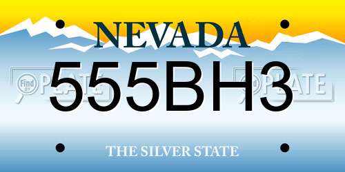 555BH3 Nevada License Plate