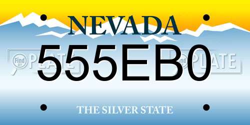 555EB0 Nevada License Plate