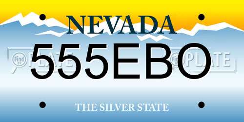 555EBO Nevada License Plate