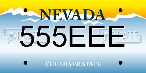 555EEE Nevada License Plate