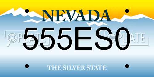 555ES0 Nevada License Plate