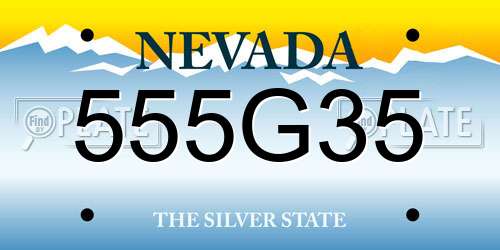 555G35 Nevada License Plate