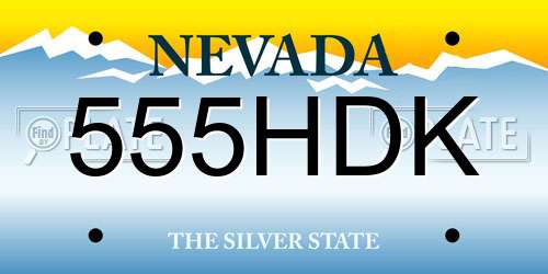 555HDK Nevada License Plate