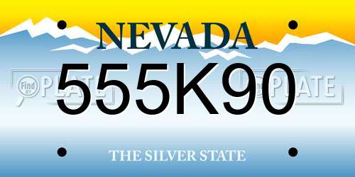 555K90 Nevada License Plate