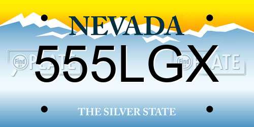 555LGX Nevada License Plate