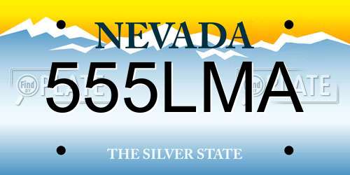 555LMA Nevada License Plate
