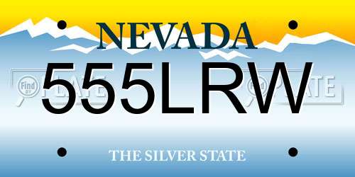 555LRW Nevada License Plate