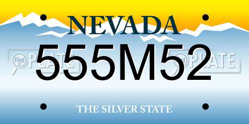 555M52 Nevada License Plate