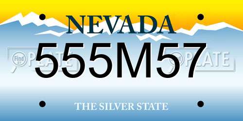 555M57 Nevada License Plate