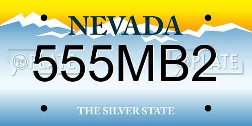 555MB2 Nevada License Plate
