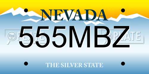555MBZ Nevada License Plate