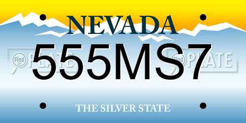 555MS7 Nevada License Plate