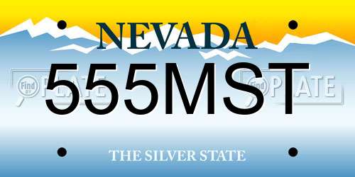 555MST Nevada License Plate