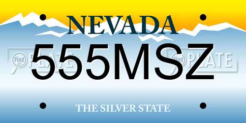 555MSZ Nevada License Plate