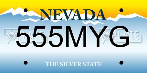 555MYG Nevada License Plate