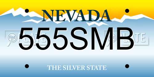 555SMB Nevada License Plate
