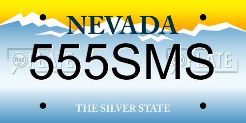 555SMS Nevada License Plate