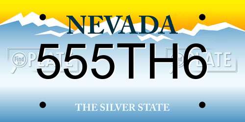 555TH6 Nevada License Plate