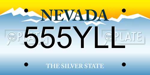 555YLL Nevada License Plate