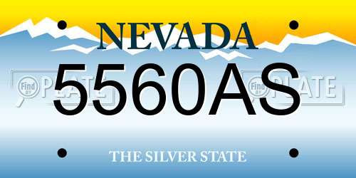 5560AS Nevada License Plate