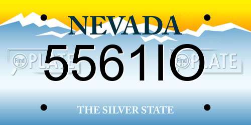 5561IO Nevada License Plate