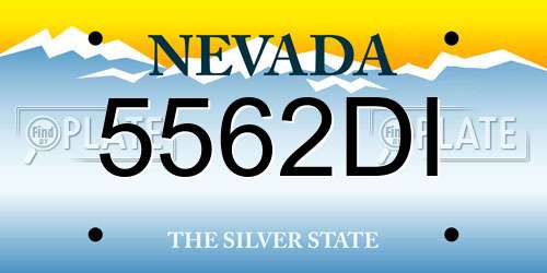 5562DI Nevada License Plate