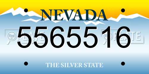 5565516 Nevada License Plate