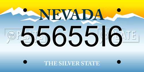 55655I6 Nevada License Plate