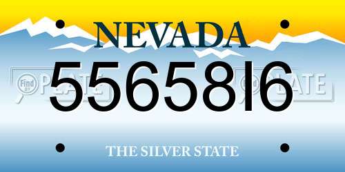 55658I6 Nevada License Plate