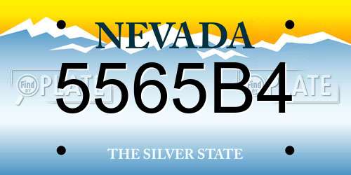 5565B4 Nevada License Plate