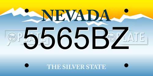 5565BZ Nevada License Plate