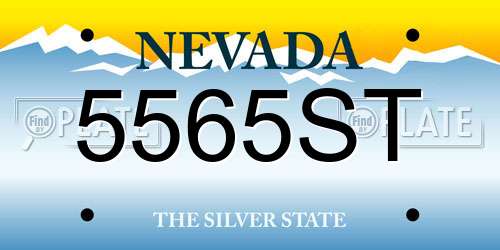 5565ST Nevada License Plate