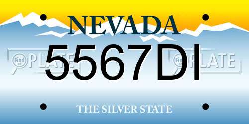 5567DI Nevada License Plate
