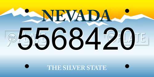 5568420 Nevada License Plate