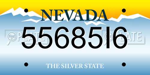 55685I6 Nevada License Plate