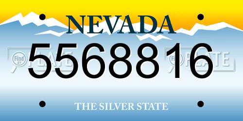 5568816 Nevada License Plate