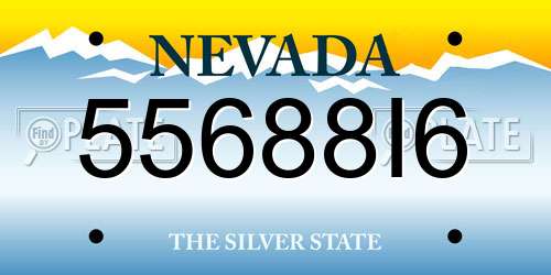 55688I6 Nevada License Plate