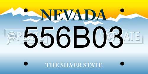 556B03 Nevada License Plate