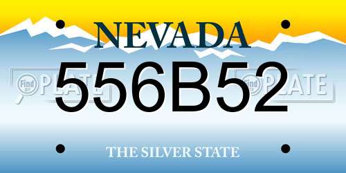 556B52 Nevada License Plate